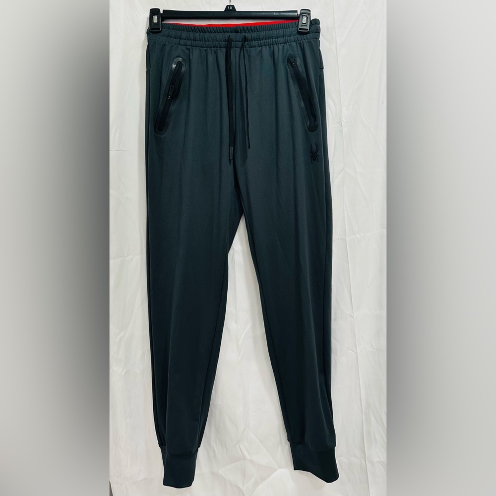 Spyder Joggers Pants Mens Small Gray Tapered Leg Cuffed‎ Zip Pocket